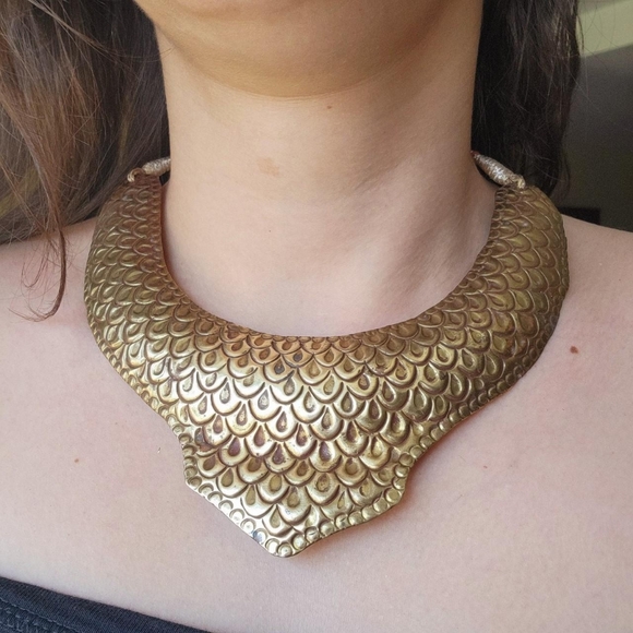 *RARE* Vintage Brass Collar Statement Necklace - Picture 5 of 8